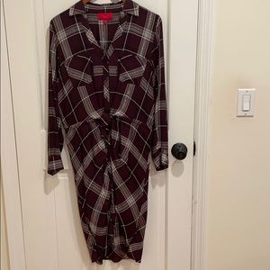 Plaid shirt style dress